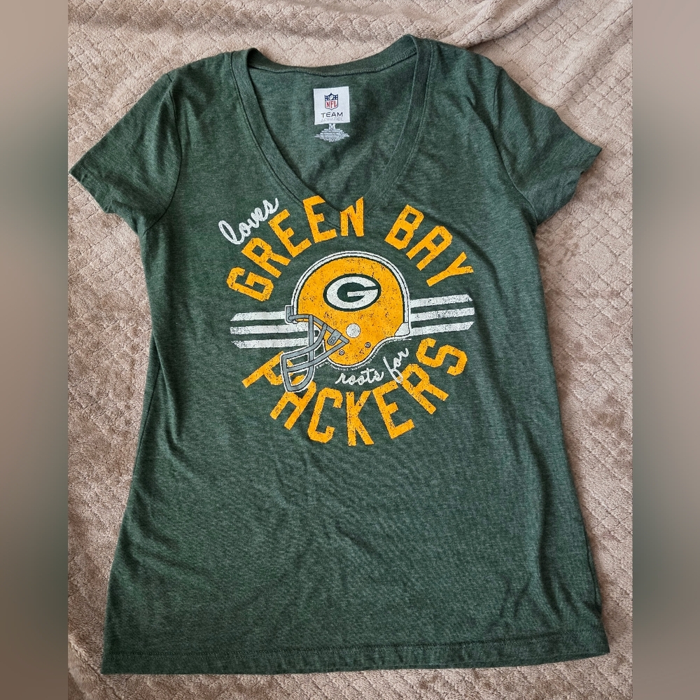 Green‎ Bay Packers, NFL, Super Bowl, Fitted, Football, T-Shirt- Sz Medium